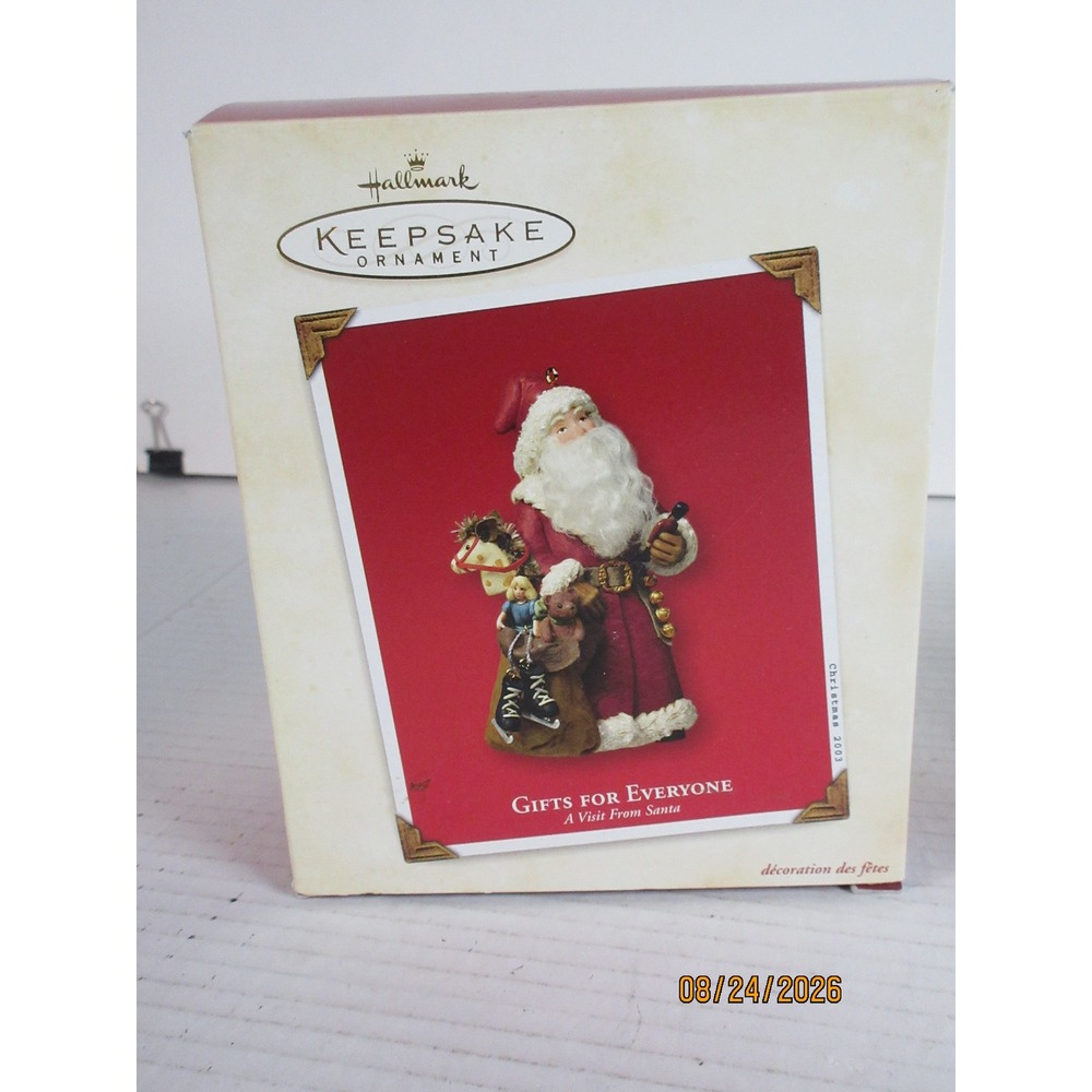 Hallmark Keepsake Ornament 2003 Gifts for Everyone A Visit From Santa Chalkware
